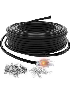 50FT Self-Regulating Heating Cable, 120V, 5W/ft - Energy Efficient & Durable